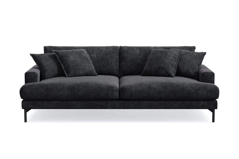 Menard Premium 4-seters dyp sofa i chenille - Svart - Møbler - Sofaer - 4 seter sofa