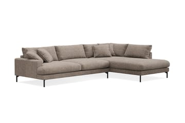 Menard Premium 5-seters høyrevendt L-formet dyp sjeselongsofa i chenille - Brun - Møbler - Sofaer - Sofa med sjeselong