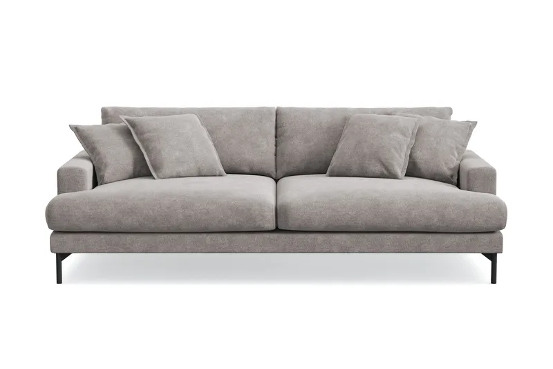 Menard Premium 4-seters dyp sofa i chenille - Grå/Brun - Møbler - Sofaer - 4 seter sofa
