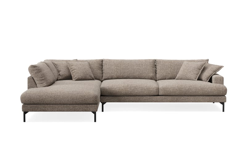 Menard Premium 5-personers Venstrevendt L-formet Dyb ChaiselongSofa i Chenille - Brun - Møbler - Sofaer - Sofa med sjeselong