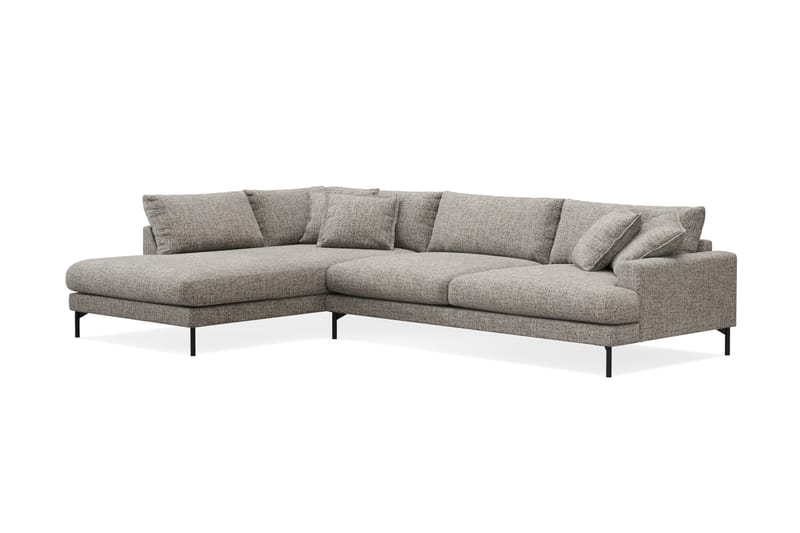 Menard Premium 5-personers Venstrevendt L-formet Dyb ChaiselongSofa i Chenille - Grå - Møbler - Sofaer - Sofa med sjeselong