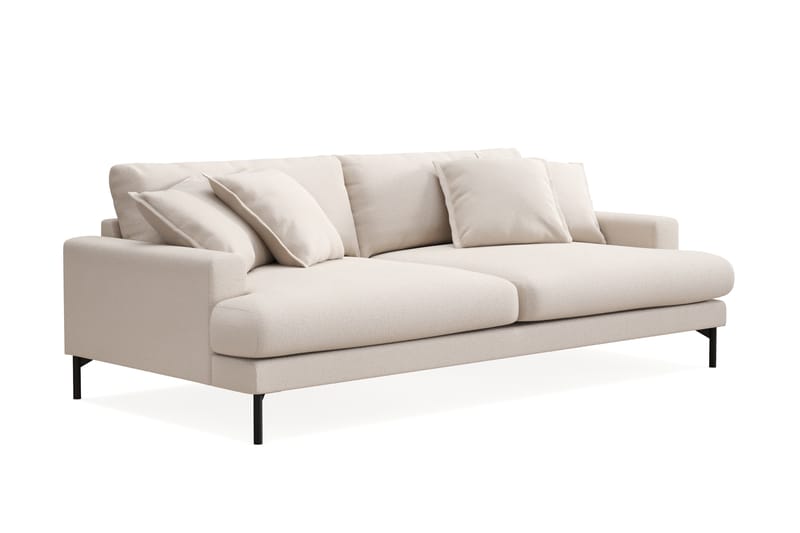 Menard Premium 4-personers Dyb Sofa i Bouclé - Lys Beige - Møbler - Sofaer - 4 seter sofa