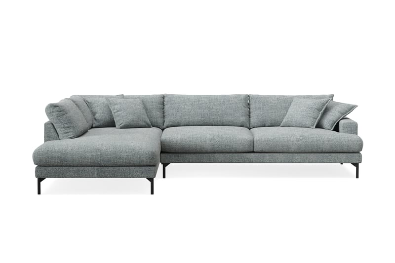 Menard Premium 5-personers Venstrevendt L-formet Dyb ChaiselongSofa i Chenille - Grå/Blå - Møbler - Sofaer - Sofa med sjeselong