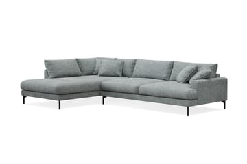 Menard Premium 5-personers Venstrevendt L-formet Dyb ChaiselongSofa i Chenille - Grå/Blå - Møbler - Sofaer - Sofa med sjeselong