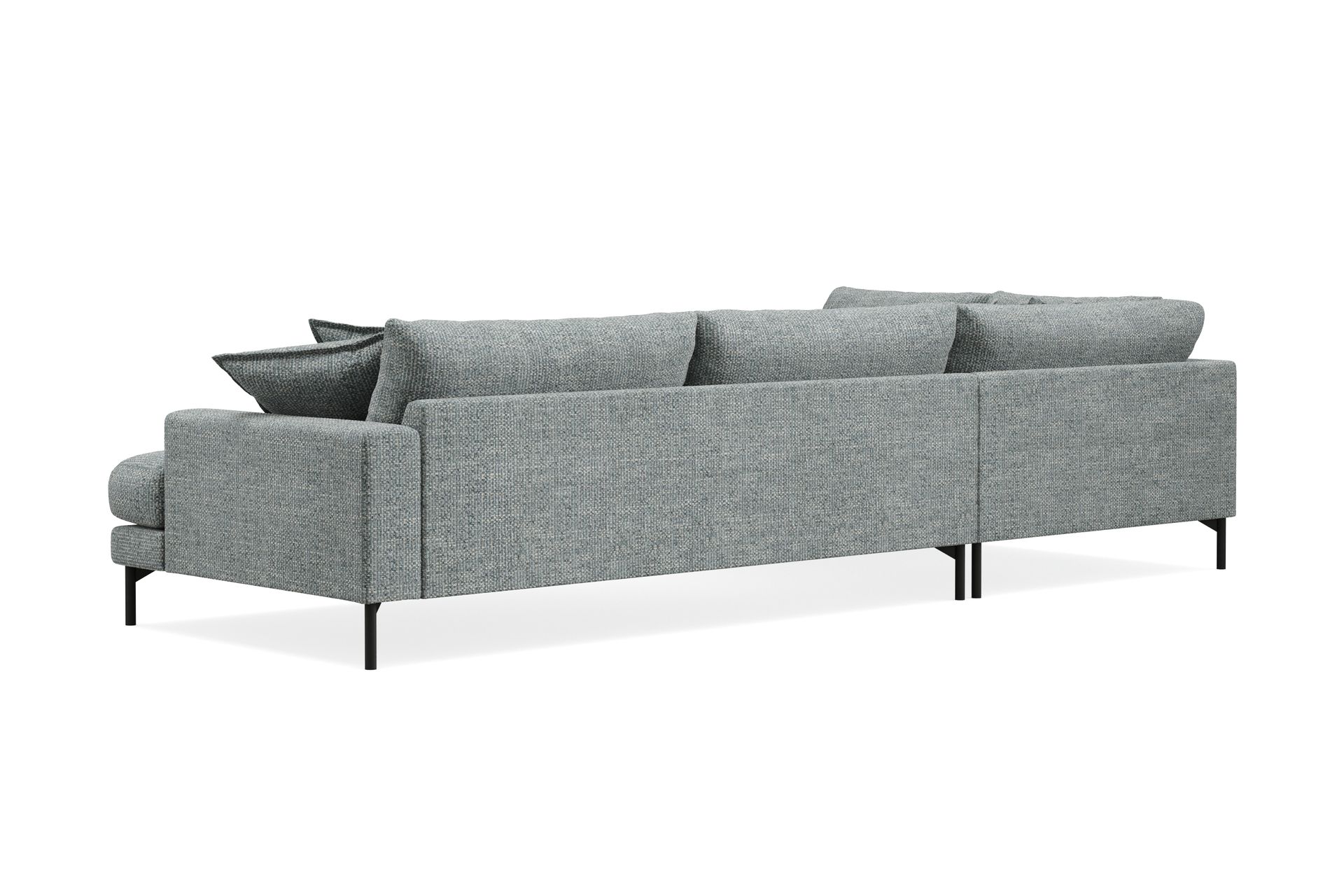 Menard Premium 5-personers Venstrevendt L-formet Dyb ChaiselongSofa i Chenille - Grå/Blå - Møbler - Sofaer - Sofa med sjeselong