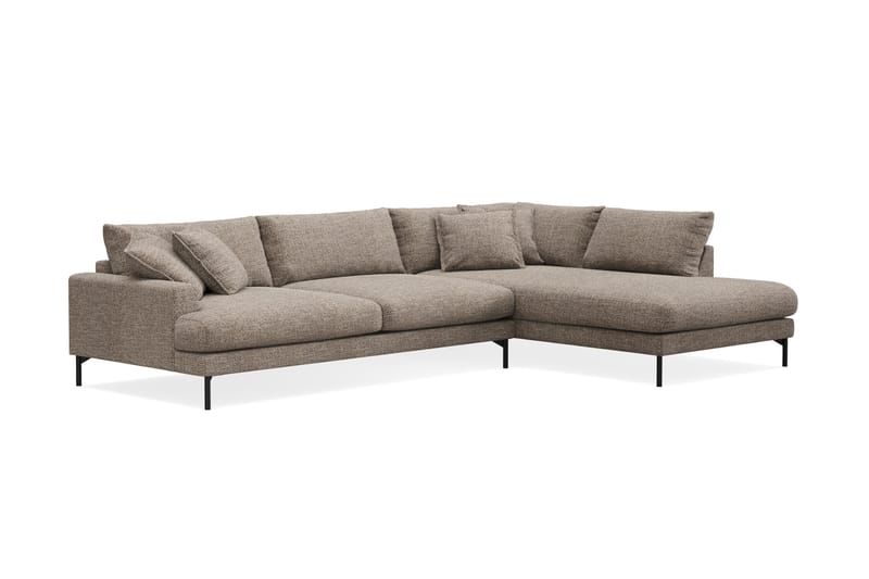 Menard Premium 5-personers Højrevendt L-formet Dyb ChaiselongSofa i Chenille - Brun - Møbler - Sofaer - Sofa med sjeselong