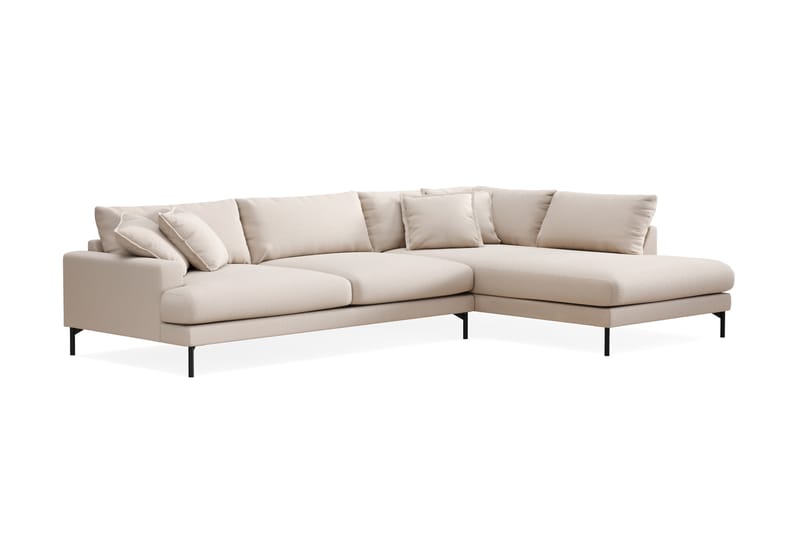 Menard Premium 5-personers Højrevendt L-formet Dyb ChaiselongSofa i Bouclé - Lys Beige - Møbler - Sofaer - Sofa med sjeselong