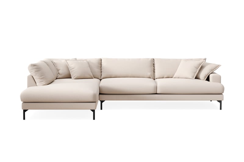 Menard Premium 5-personers Venstrevendt L-formet Dyb ChaiselongSofa i Bouclé - Lys Beige - Møbler - Sofaer - Sofa med sjeselong