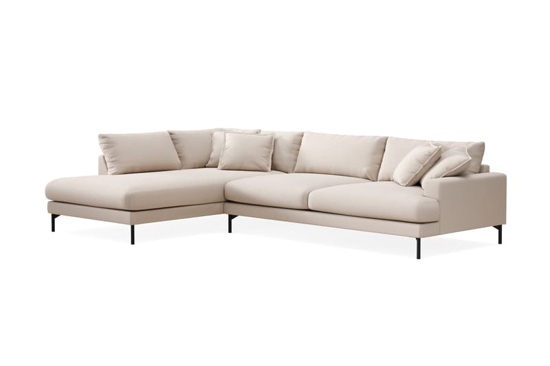 Menard Premium 5-personers Venstrevendt L-formet Dyb ChaiselongSofa i Bouclé - Lys Beige - Møbler - Sofaer - Sofa med sjeselong