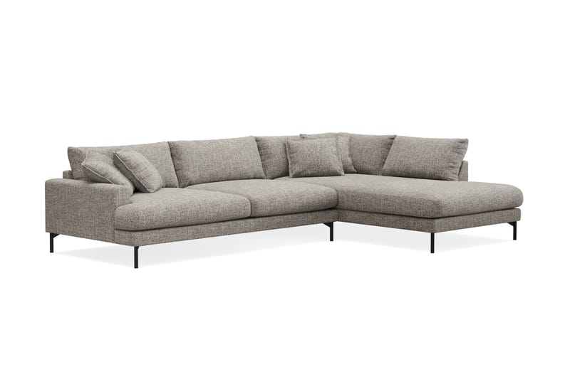 Menard Premium 5-personers Højrevendt L-formet Dyb ChaiselongSofa i Chenille - Grå - Møbler - Sofaer - Sofa med sjeselong