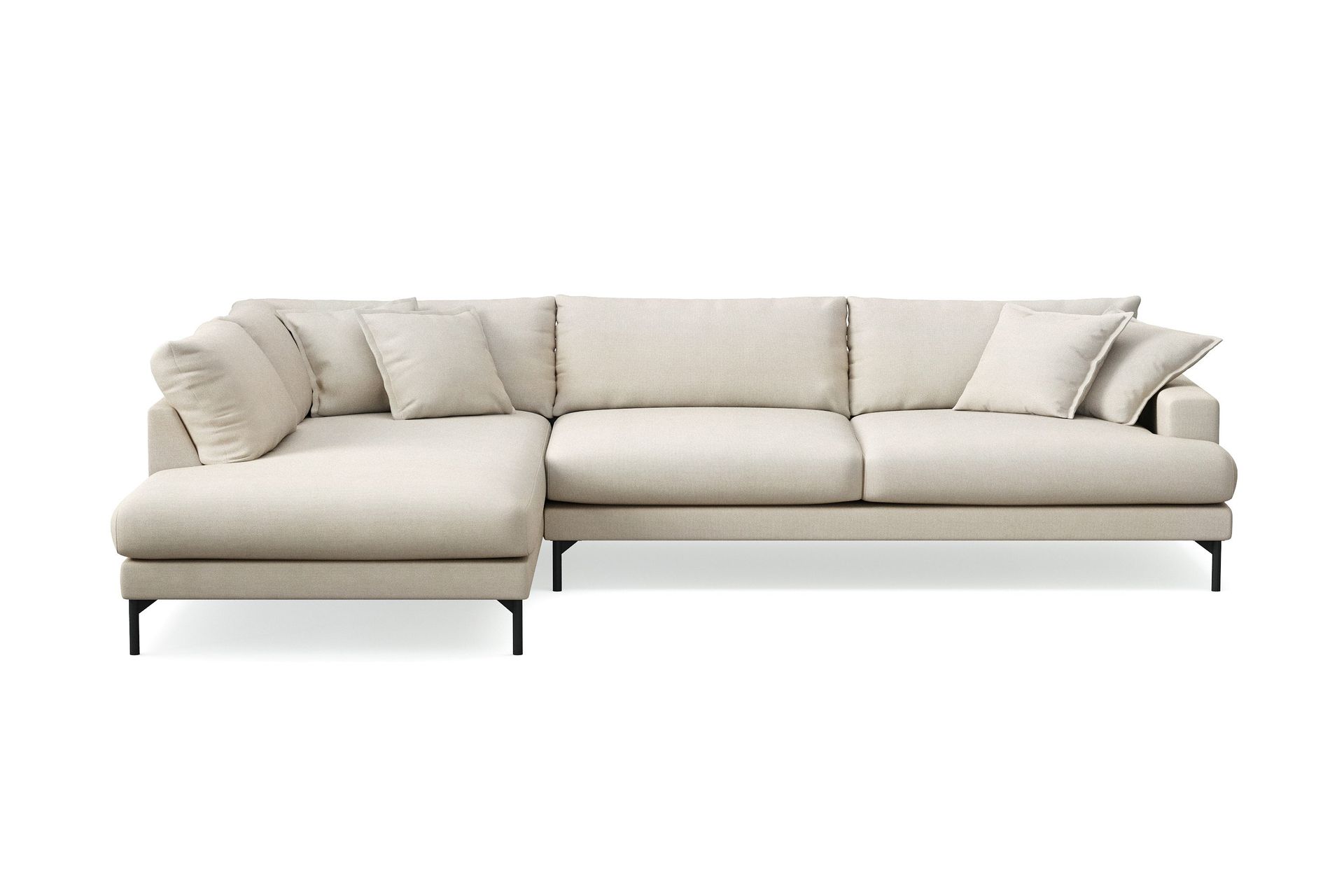Menard Premium 5-seters venstrevendt L-formet dyp sjeselongsofa i stoff - Beige