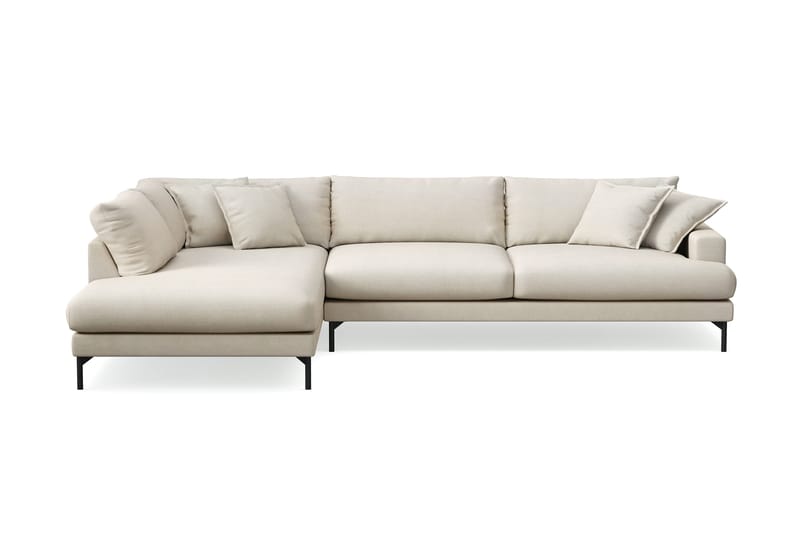 Menard Premium 5-seters venstrevendt L-formet dyp sjeselongsofa i stoff - Beige - Møbler - Sofaer - Sofa med sjeselong