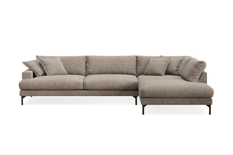 Menard Premium 5-personers Højrevendt L-formet Dyb ChaiselongSofa i Chenille, Brun
