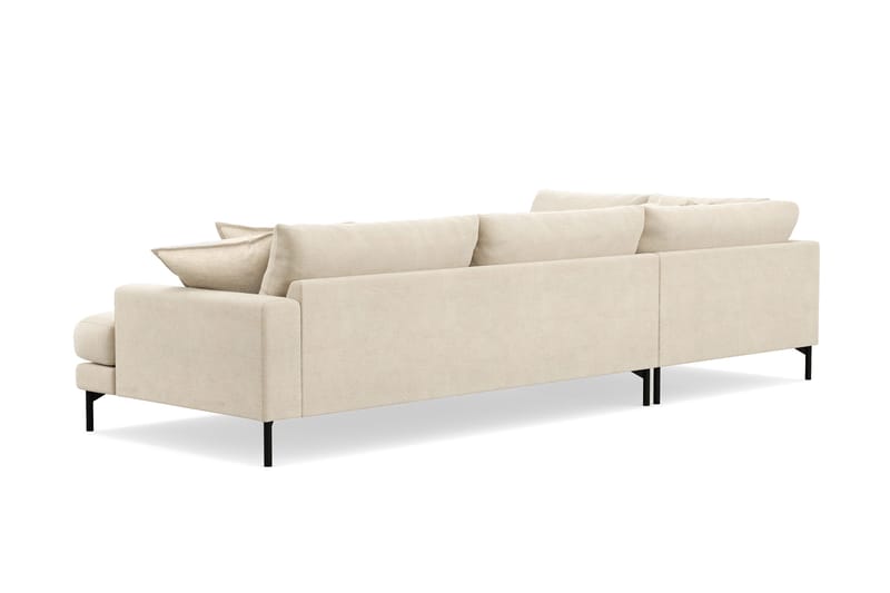 Menard Premium 5-seters venstrevendt L-formet dyp sjeselongsofa i chenille - Beige - Møbler - Sofaer - Sofa med sjeselong