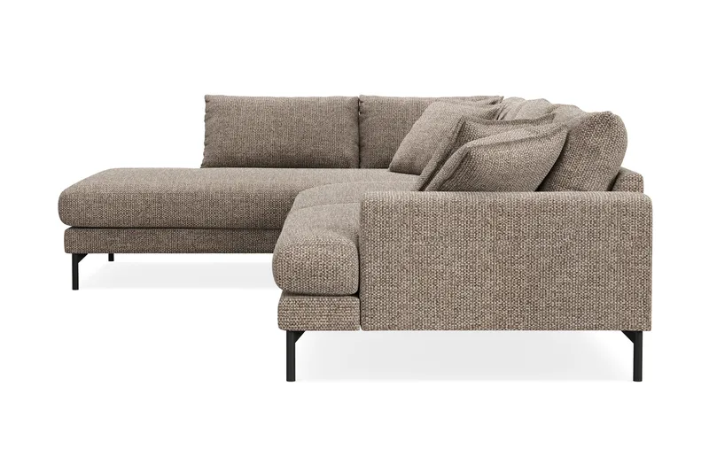 Menard Premium 5-personers Venstrevendt L-formet Dyb ChaiselongSofa i Chenille - Brun - Møbler - Sofaer - Sofa med sjeselong