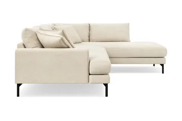 Menard Premium 5-seters høyrevendt L-formet dyp sjeselongsofa i chenille - Trenza 06, Beige Chenille - Møbler - Sofaer - Sofa med sjeselong