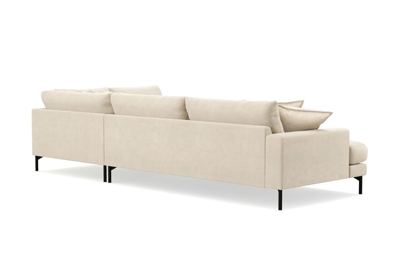 Menard Premium 5-seters høyrevendt L-formet dyp sjeselongsofa i chenille - Beige - Møbler - Sofaer - Sofa med sjeselong