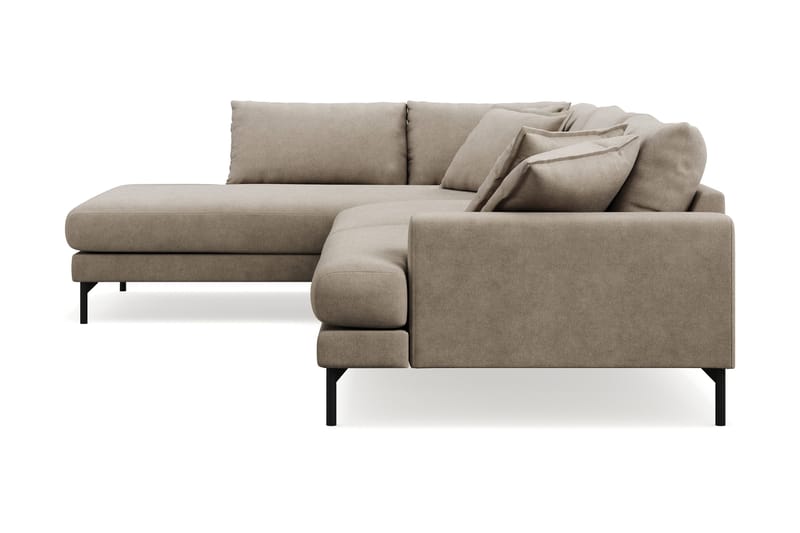 Menard Premium 5-seters venstrevendt L-formet dyp sjeselongsofa i stoff - Brun - Møbler - Sofaer - Sofa med sjeselong
