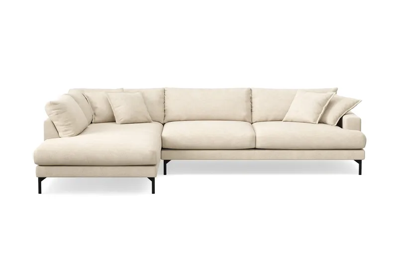 Menard Premium 5-seters venstrevendt L-formet dyp sjeselongsofa i chenille - Beige - Møbler - Sofaer - Sofa med sjeselong