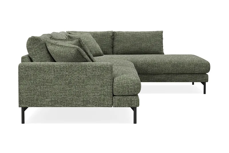 Menard Premium 5-personers Højrevendt L-formet Dyb ChaiselongSofa i Chenille - Grøn - Møbler - Sofaer - Sofa med sjeselong