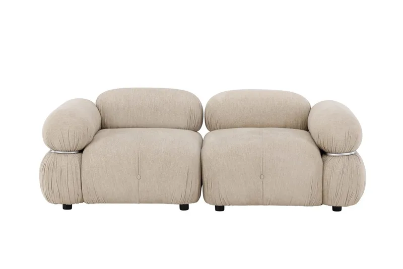 Mika 2-seter Boblete Sofa i Stoff, Beige