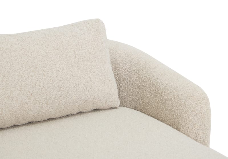 Milano avrundet 5-seters høyrevendt L-sofa med lav rygg i beige bouclé - Beige - Møbler - Sofaer - Sofa med sjeselong