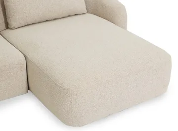 Milano avrundet 5-seters høyrevendt L-sofa med lav rygg i beige bouclé - Beige - Møbler - Sofaer - Sofa med sjeselong