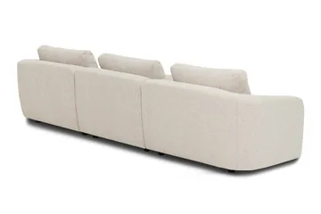 Milano avrundet 5-seters høyrevendt L-sofa med lav rygg i beige bouclé - Beige - Møbler - Sofaer - Sofa med sjeselong
