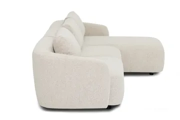 Milano avrundet 5-seters høyrevendt L-sofa med lav rygg i beige bouclé - Beige - Møbler - Sofaer - Sofa med sjeselong
