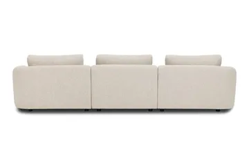 Milano avrundet 5-seters høyrevendt L-sofa med lav rygg i beige bouclé - Beige - Møbler - Sofaer - Sofa med sjeselong