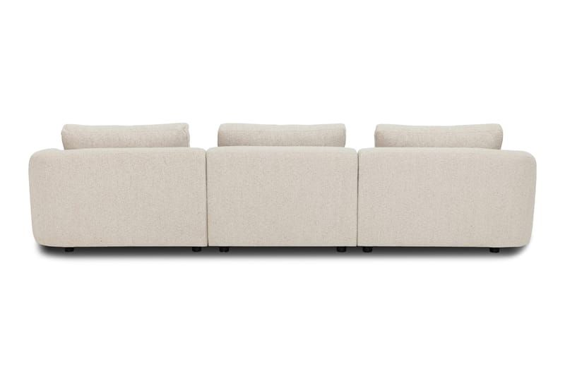 Milano avrundet 5-seters høyrevendt L-sofa med lav rygg i beige bouclé - Beige - Møbler - Sofaer - Sofa med sjeselong