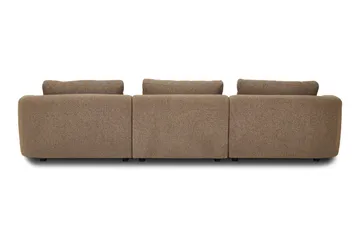Milano avrundet 5-seters høyrevendt L-sofa med lav rygg i brun bouclé - Brun - Møbler - Sofaer - Sofa med sjeselong