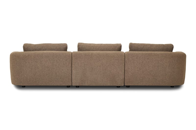 Milano avrundet 5-seters høyrevendt L-sofa med lav rygg i brun bouclé - Møbler - Sofaer - Sofa med sjeselong