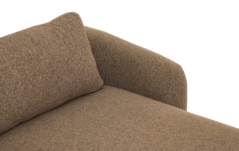 Milano avrundet 5-seters høyrevendt L-sofa med lav rygg i brun bouclé - Møbler - Sofaer - Sofa med sjeselong