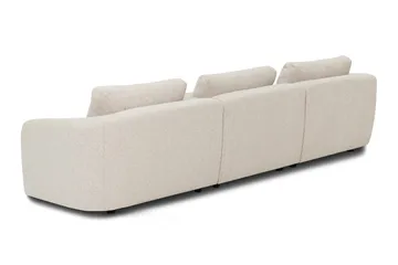 Milano avrundet 5-seters venstrevendt L-sofa med lav rygg i beige bouclé - Beige - Møbler - Sofaer - Sofa med sjeselong