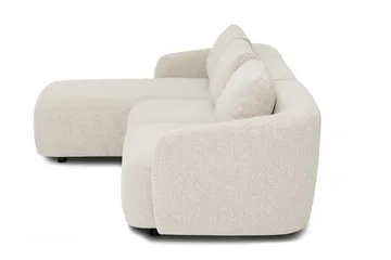 Milano avrundet 5-seters venstrevendt L-sofa med lav rygg i beige bouclé - Beige - Møbler - Sofaer - Sofa med sjeselong