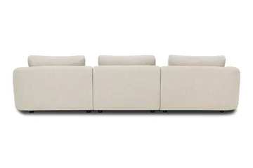 Milano avrundet 5-seters venstrevendt L-sofa med lav rygg i beige bouclé - Beige - Møbler - Sofaer - Sofa med sjeselong