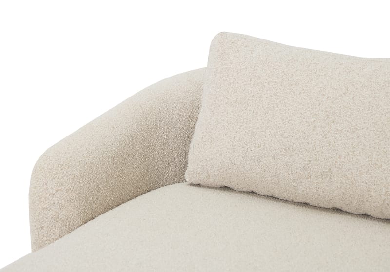 Milano avrundet 5-seters venstrevendt L-sofa med lav rygg i beige bouclé - Møbler - Sofaer - Sofa med sjeselong