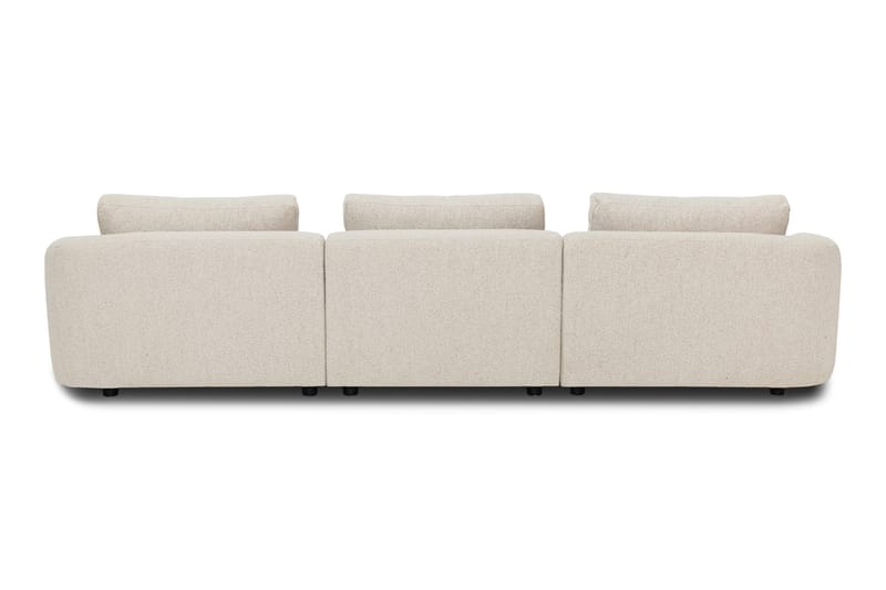 Milano avrundet 5-seters venstrevendt L-sofa med lav rygg i beige bouclé - Møbler - Sofaer - Sofa med sjeselong