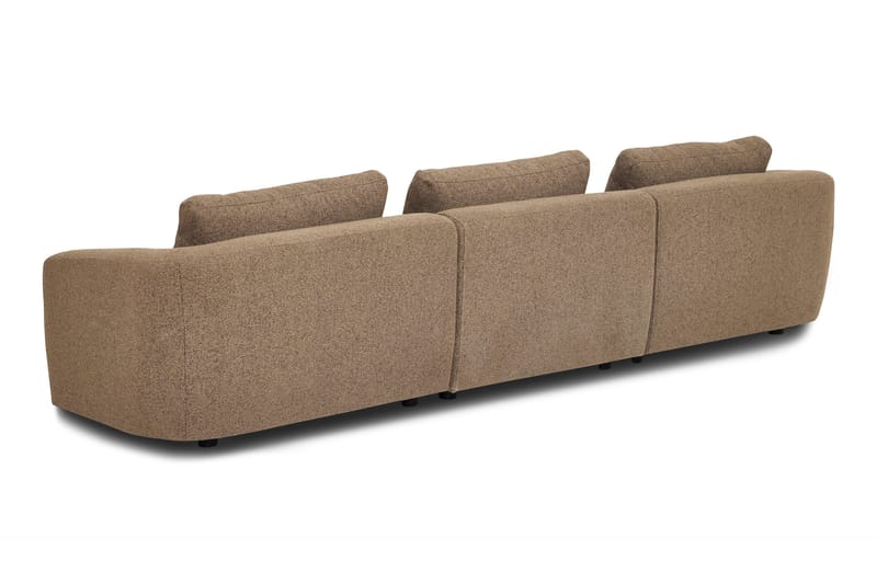 Milano avrundet 5-seters venstrevendt L-sofa med lav rygg i brun bouclé - Møbler - Sofaer - Sofa med sjeselong