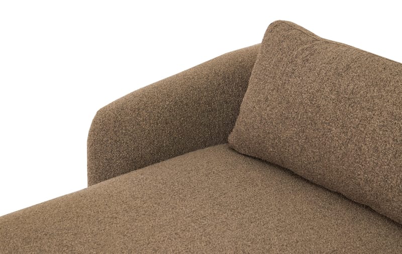 Milano avrundet 5-seters venstrevendt L-sofa med lav rygg i brun bouclé - Møbler - Sofaer - Sofa med sjeselong