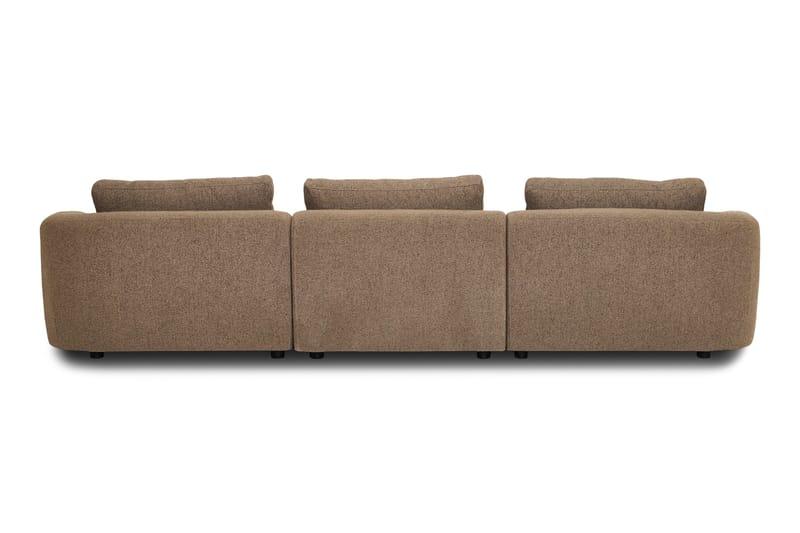 Milano avrundet 5-seters venstrevendt L-sofa med lav rygg i brun bouclé - Møbler - Sofaer - Sofa med sjeselong