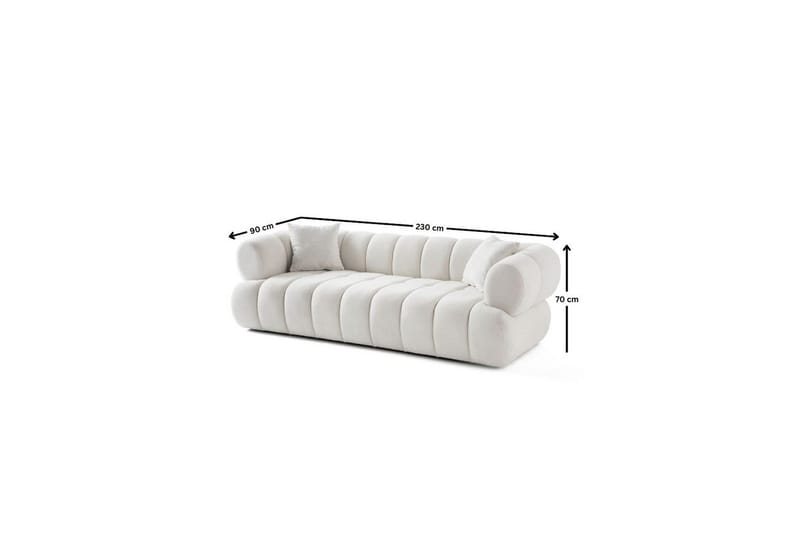 Mississauga Sofa 3-seter - Hvit - Møbler - Sofaer - Sofa 3 seter
