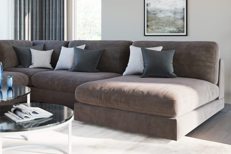 Arken 1-seters Divanmodul i Fløyel - Brun - Møbler - Sofaer - Modulsofaer - Øvrige moduler for modulsofa