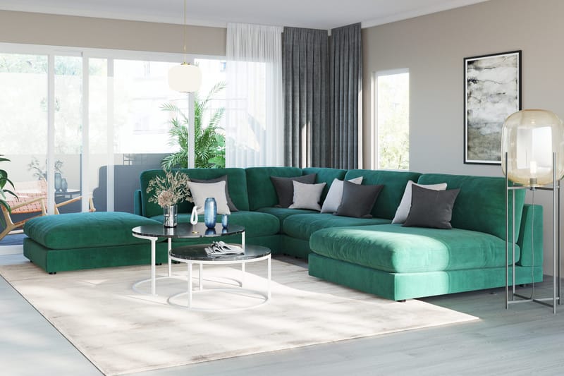 Arken 1-seters Divanmodul i Fløyel - Grønn - Møbler - Sofaer - Modulsofaer - Øvrige moduler for modulsofa