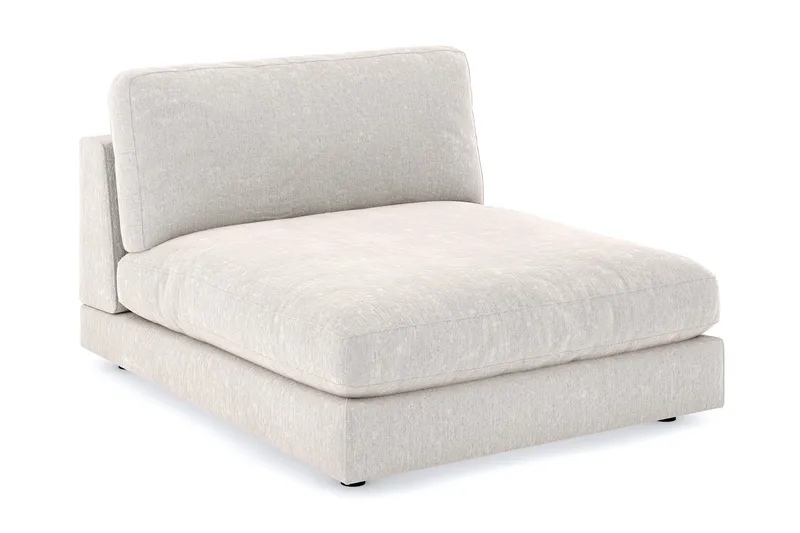 Arken 1-seters Divanmodul i Fløyel, Kremhvit