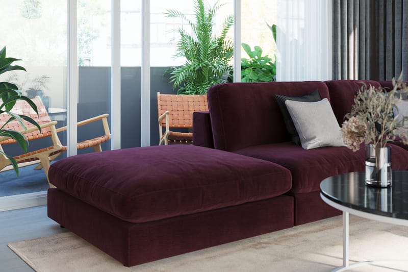 Arken 1-seters Divanmodul i Fløyel - Lilla - Møbler - Sofaer - Modulsofaer - Øvrige moduler for modulsofa