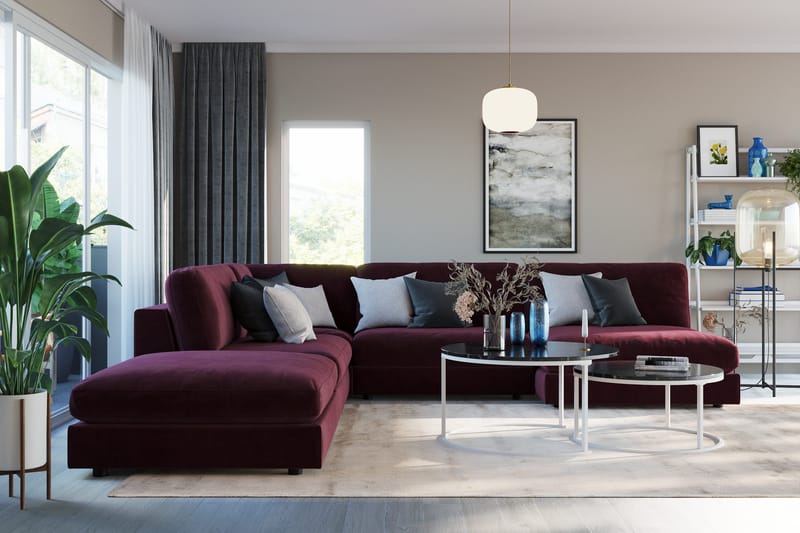 Arken 1-seters Divanmodul i Fløyel - Lilla - Møbler - Sofaer - Modulsofaer - Øvrige moduler for modulsofa