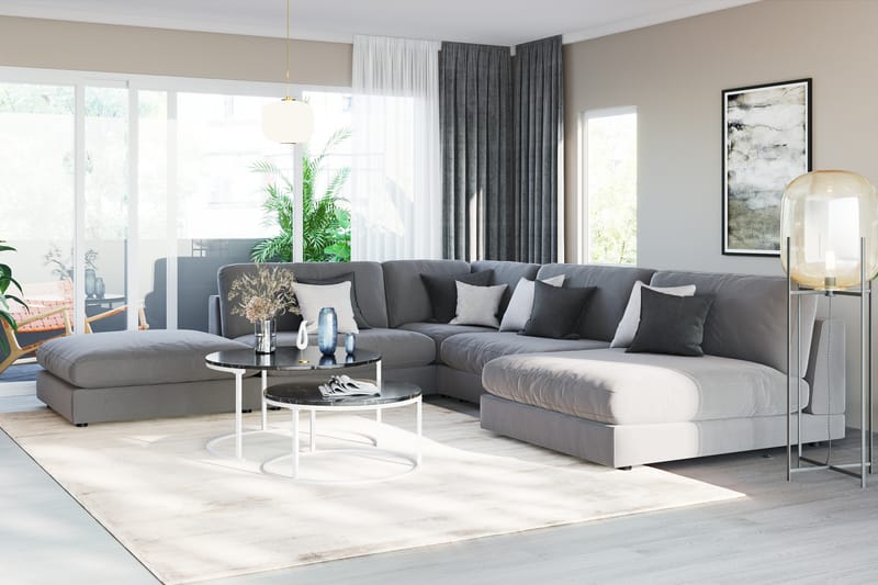 Arken 1-seters Divanmodul i Fløyel - Lys grå - Møbler - Sofaer - Modulsofaer - Øvrige moduler for modulsofa