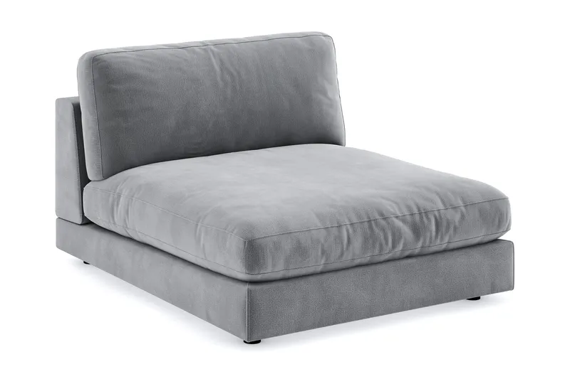 Arken 1-seters Divanmodul i Fløyel - Lys grå - Møbler - Sofaer - Modulsofaer - Øvrige moduler for modulsofa